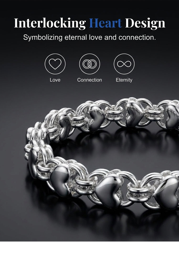 HeartLace – Double Chain Heart Charm Bracelet