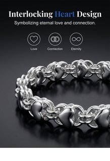 HeartLace – Double Chain Heart Charm Bracelet