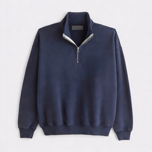 VarsityStitch – Retro Wool Felt Letter Quarter-Zip Sweatshirt