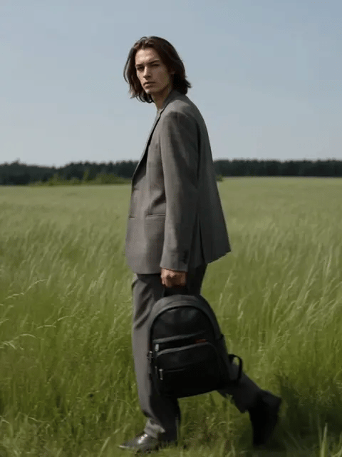 RedCore – Black Vegan Leather Laptop Backpack