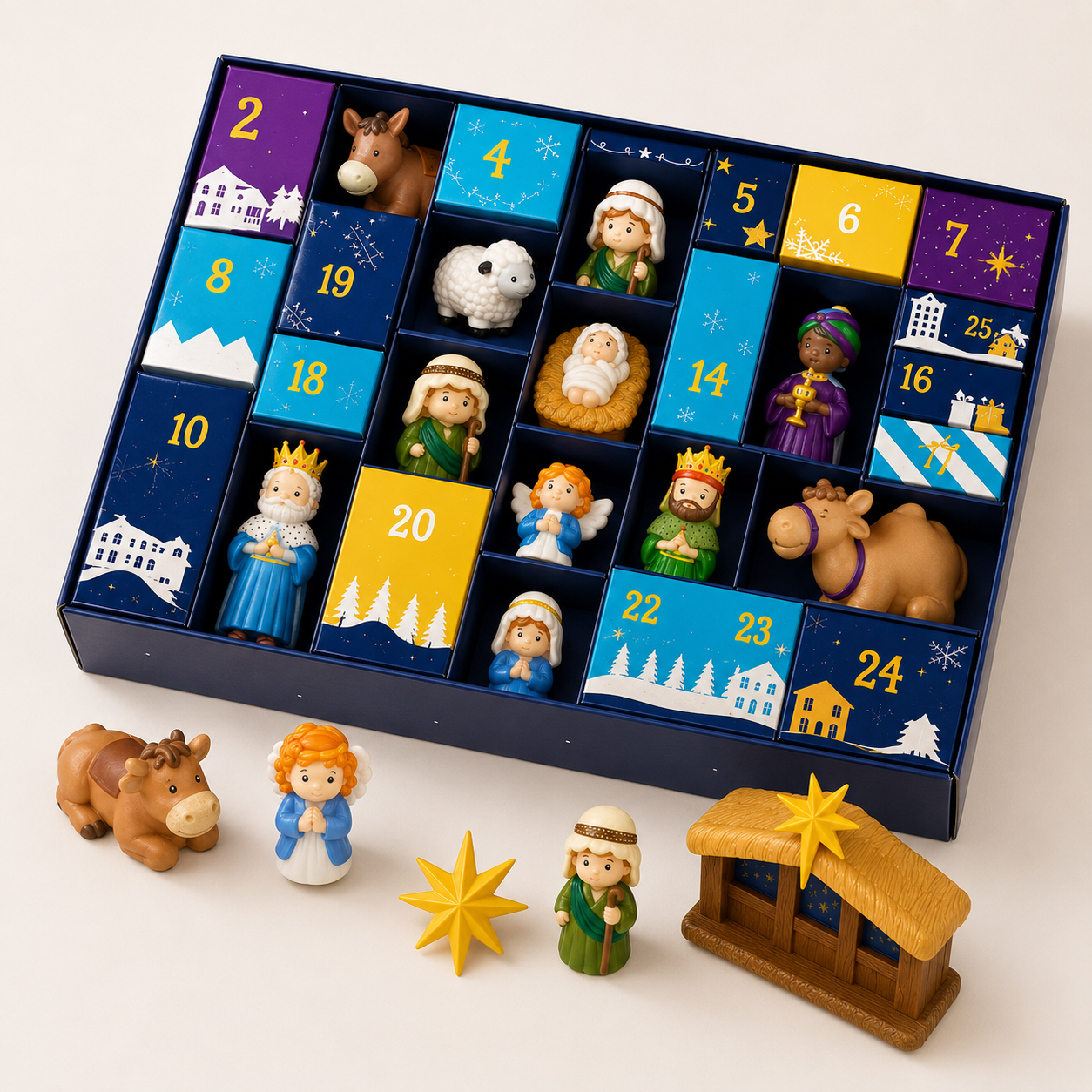 NativityNest – 25-Piece Nativity Advent Calendar for Kids