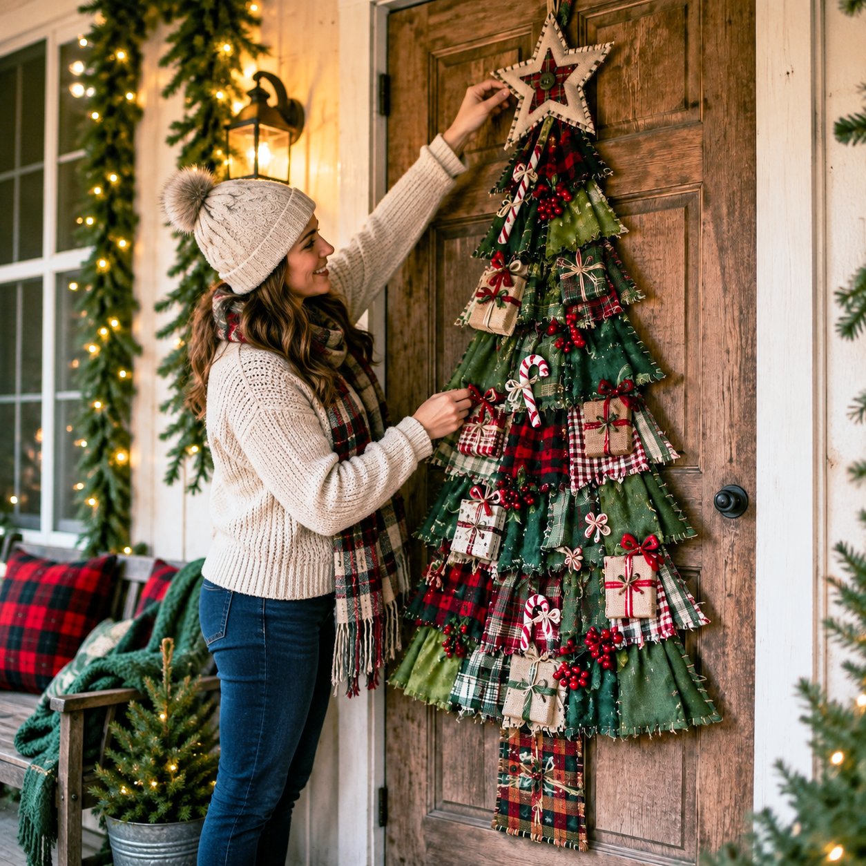PatchworkWelcome – Beginner-Friendly Oversized DIY Tree Door Hanging Kit