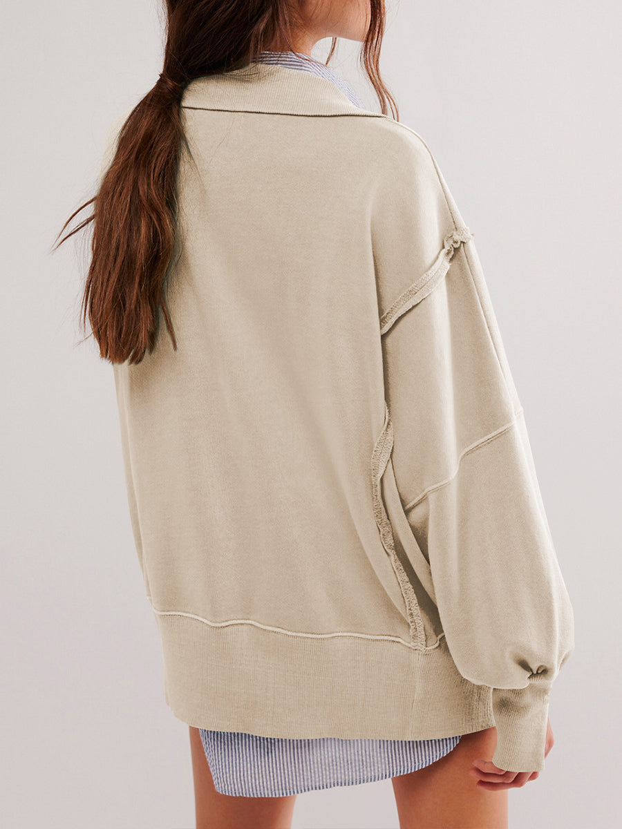 SeamEase – 🤲 ⏰ Oversized Cotton Crew-Neck Sweatshirt