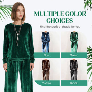 🍁VelvetEase – Women's Velvet Top & Pants Two-Piece Set