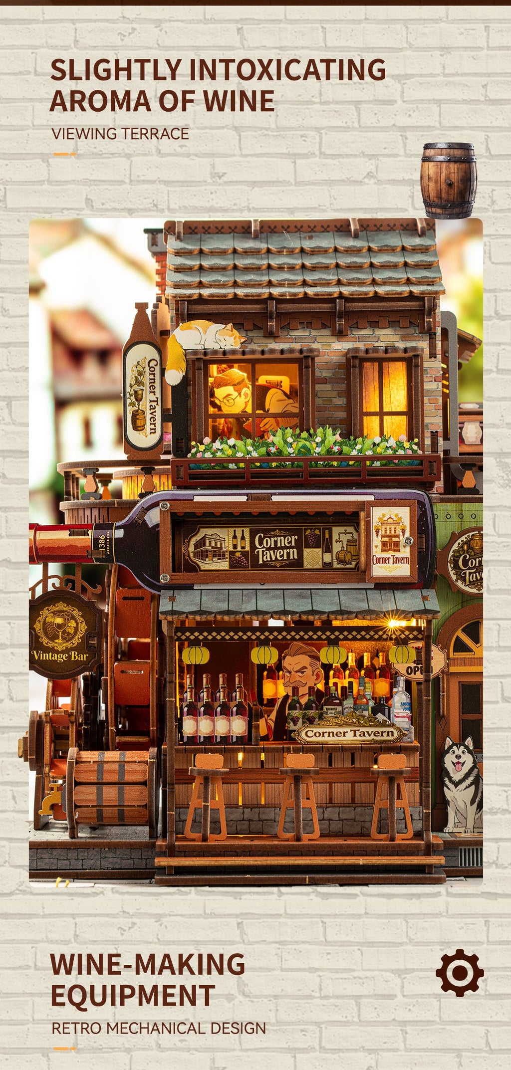 Corner Tavern wine-making details and mechanical design