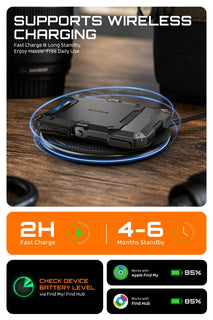 TrackFlip – Trackable Magnetic Wallet with Stand