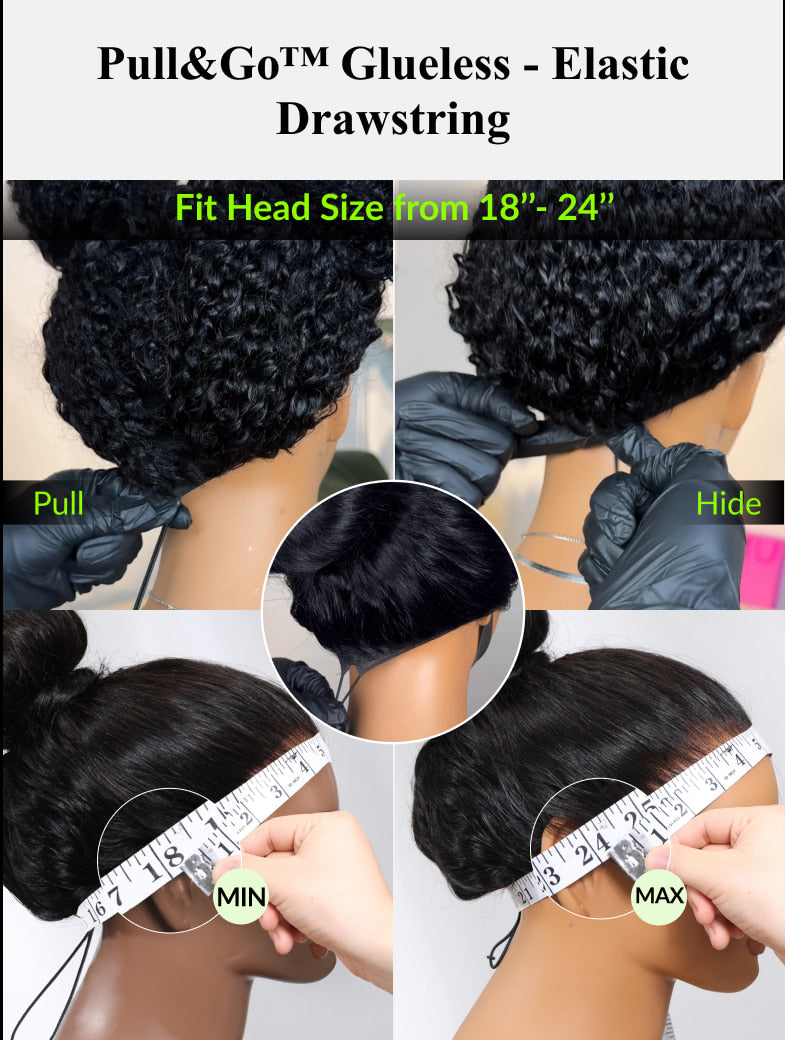 ChestnutGlide – Ombre Chestnut Brown Yaki Straight 7x5 Glueless Human Hair Wig with Drawstring
