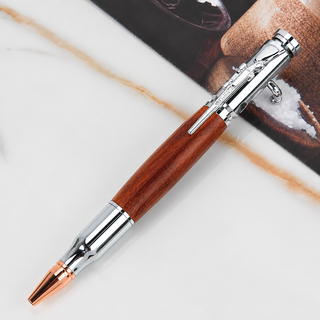 BoltScribe – 🖊Handcrafted by Jake Wilson🖊 Bolt-Action Wooden Bullet Pen Crafted from Real Wood & Bullet Casing