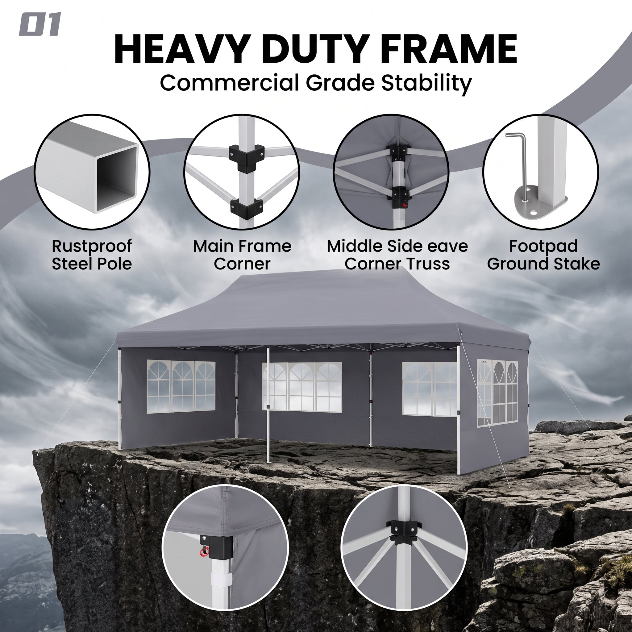 ShadeHaven – Heavy-Duty Pop-Up Canopy Tent with Removable Sidewalls