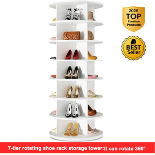 ShoeSpin – 360° Rotating Shoe Storage Tower
