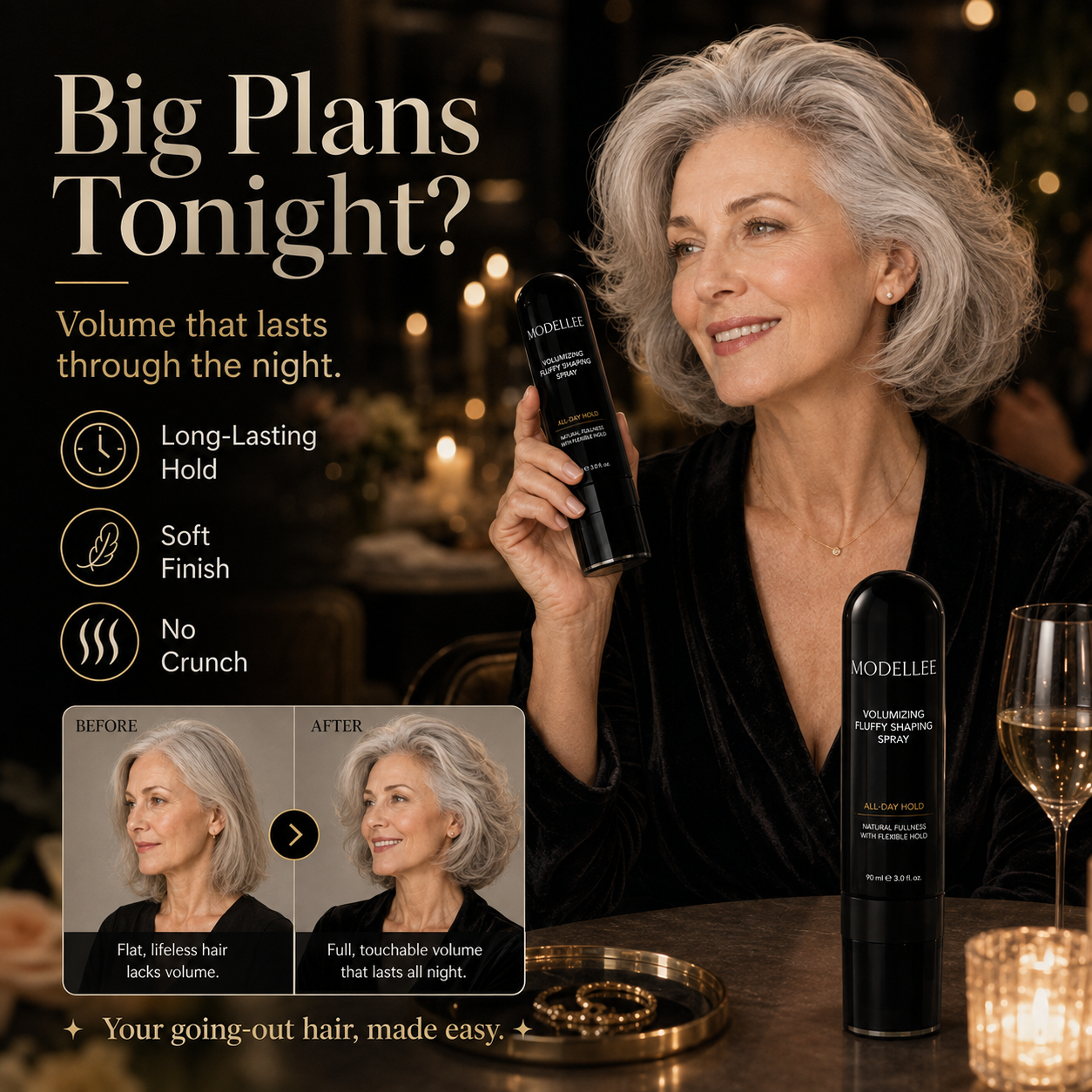 FluffLift – 90ml Volumizing Hair Shaping Spray with Long-Lasting Hold and Peach Fragrance