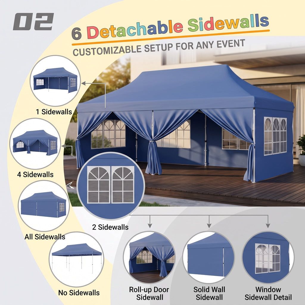 ShadeHaven – Heavy-Duty Pop-Up Canopy Tent with Removable Sidewalls