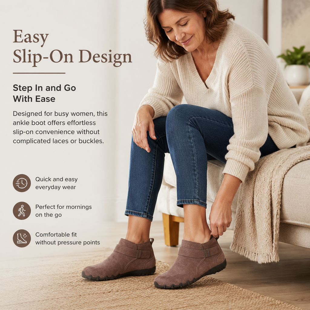 SuedeEase – Women’s Soft Suede-Like Comfort Ankle Boots