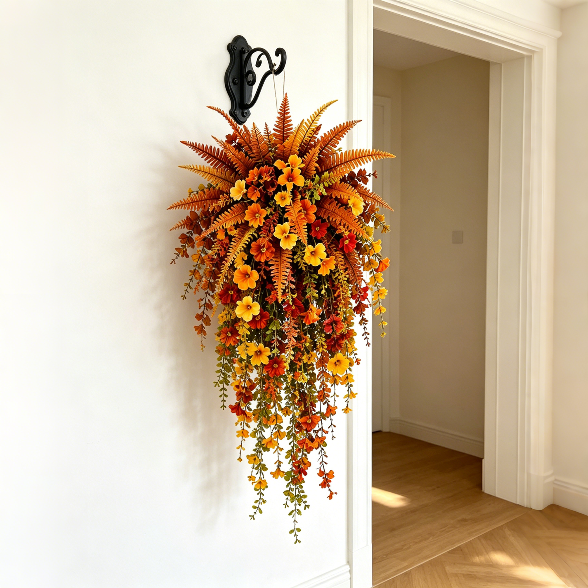 HarvestCascade – 💥🍂 Artificial Fall Harvest Hanging Basket for Autumn Porch & Door Decoration