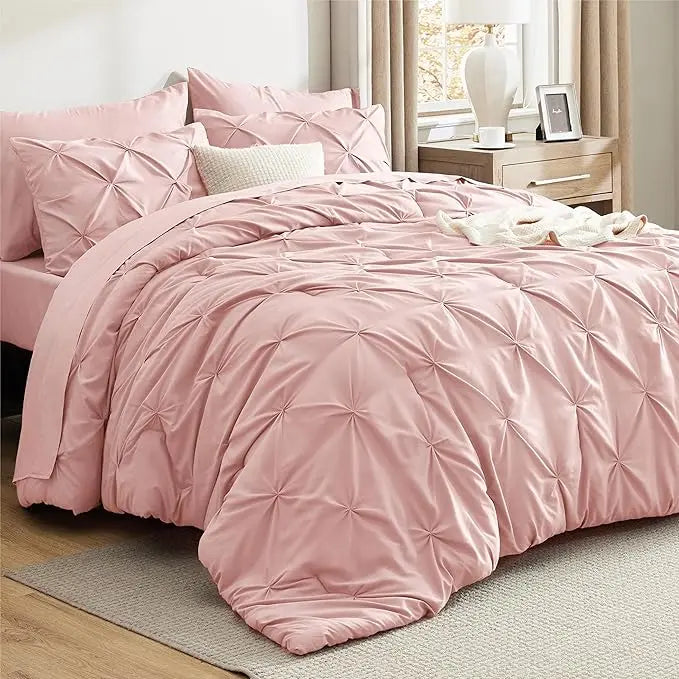 ☁️ CloudPleat – All-Season Pintuck Comforter Set