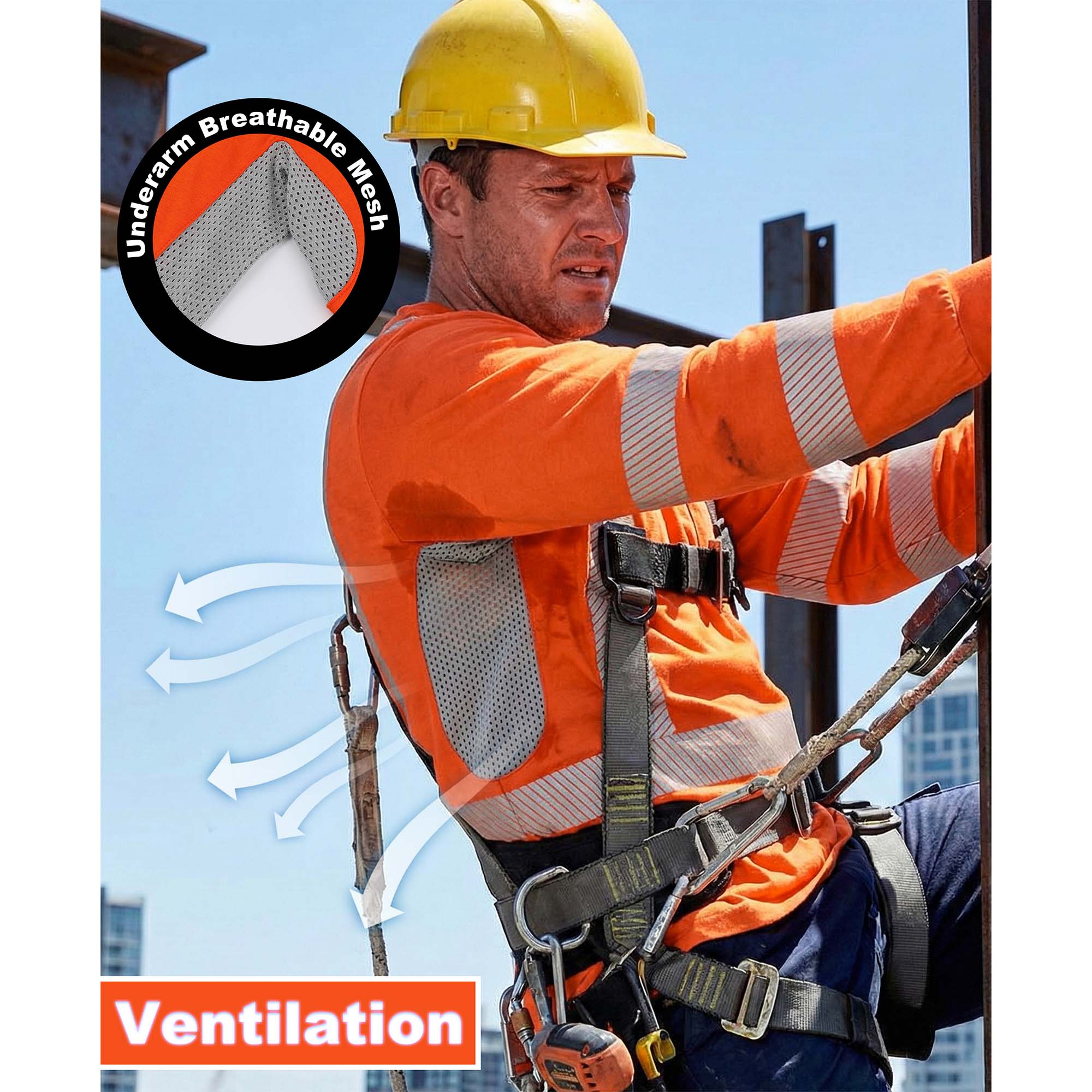 VentShield – 5.5 oz Lightweight Hi-Vis Summer Vented Mesh FR Long Sleeve T-Shirt