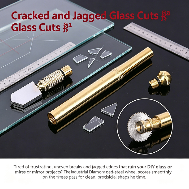 GlassGlide – Diamond Head Glass Cutter for 3–15mm Glass & Mirrors, Heavy-Duty Steel Blade🛠️
