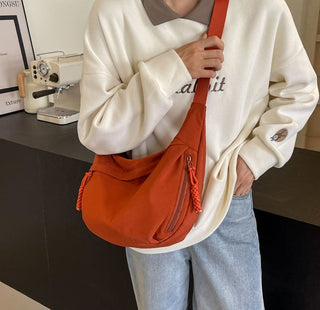 CrescentCarry – 🏆👜 Women's Plain-Color Nylon Crossbody Hobo Bag