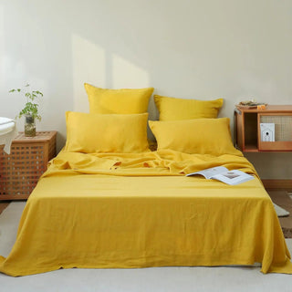 LinenDrift – 100% Linen 4-Piece Bed Sheet Set, Breathable & Moisture-Wicking