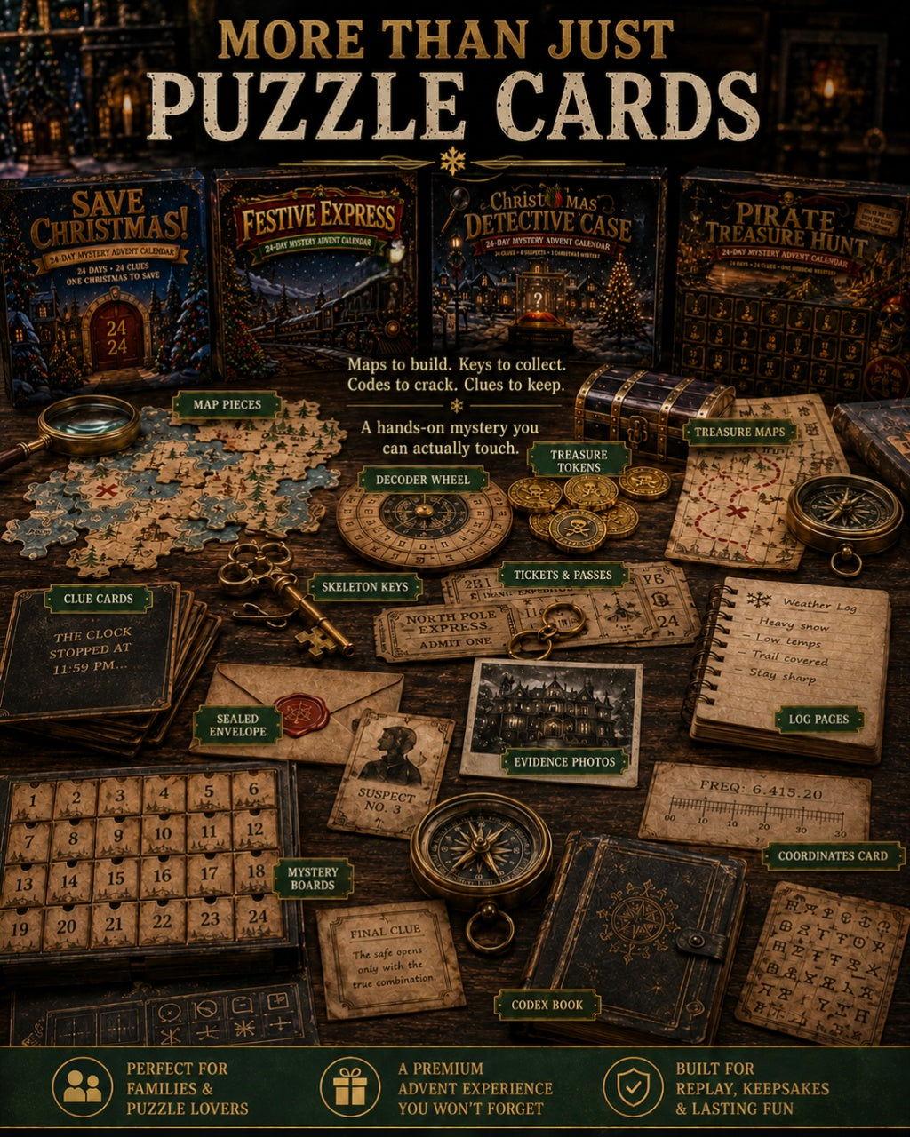 ⏳🎄🔎 ClueQuest – 24-Day Mystery Adventure Advent Calendar
