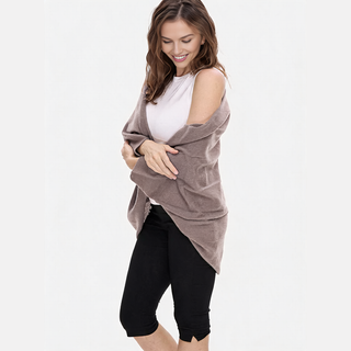 CozyDrape – 100% Merino Wool Wrap with Built-In Sleeve Openings