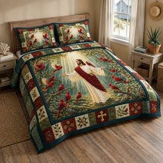 GraceQuilt – Surrounded By His Grace 3-Piece Quilted Bedding Set