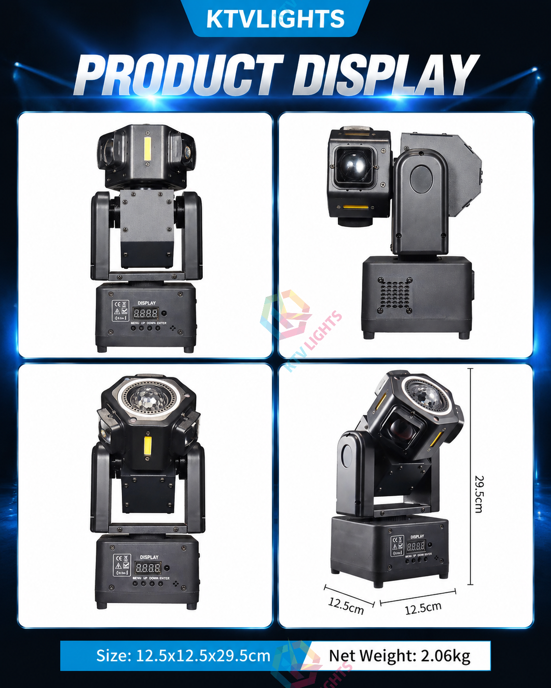 BeamSpin Mini – 80W LED Moving-Head Stage Light for DJ Parties and Events