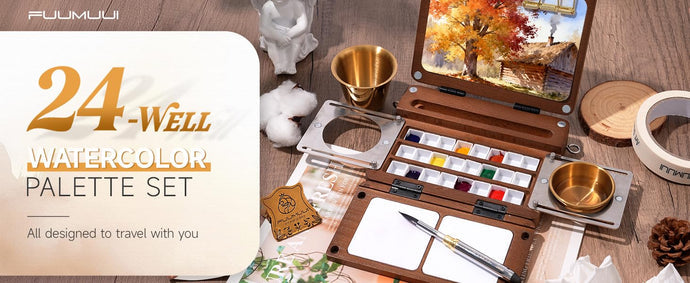 PleinAirKit – Portable Empty 24-Well Watercolor Palette Set