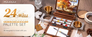 PleinAirKit – Portable Empty 24-Well Watercolor Palette Set