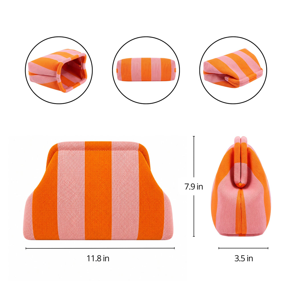 SnapKnit – Snap-Shut Knitted Makeup Bag with Wide Opening