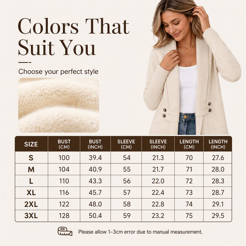 ✨KnitGrace – Women’s Double-Breasted Knit Cardigan 🤍