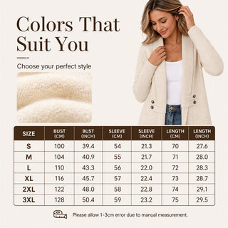 ✨KnitGrace – Women’s Double-Breasted Knit Cardigan 🤍