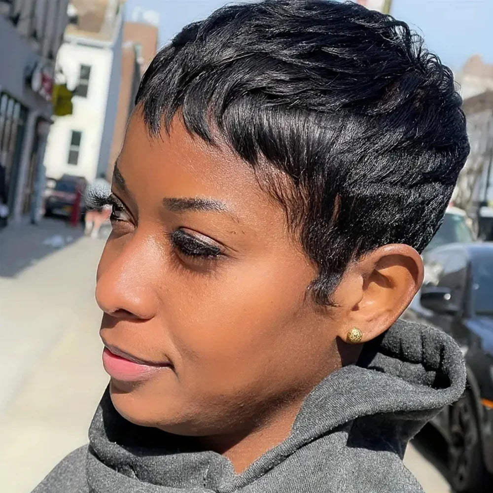 PixieLuxe – Full Lace Pixie Cut Wig in 100% Human Hair