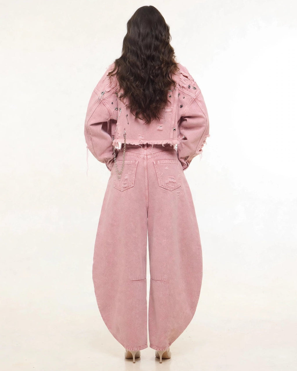 BarrelBloom – High-Rise Barrel Cut Wide-Leg Denim