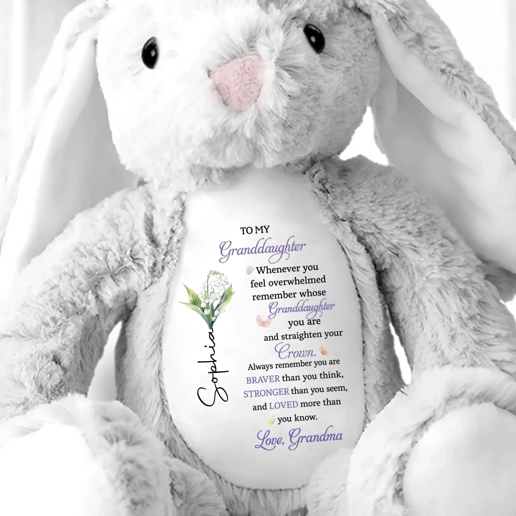 BraverBunny – Personalized Granddaughter Keepsake Plush