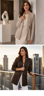 ✨KnitGrace – Women’s Double-Breasted Knit Cardigan 🤍