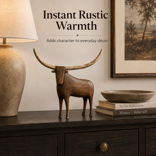 LonghornLore – Vintage Folk Art Longhorn Bull Sculpture