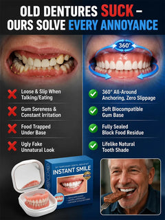 InstantSmile – DIY Temporary Denture Kit with Mirror Storage Case