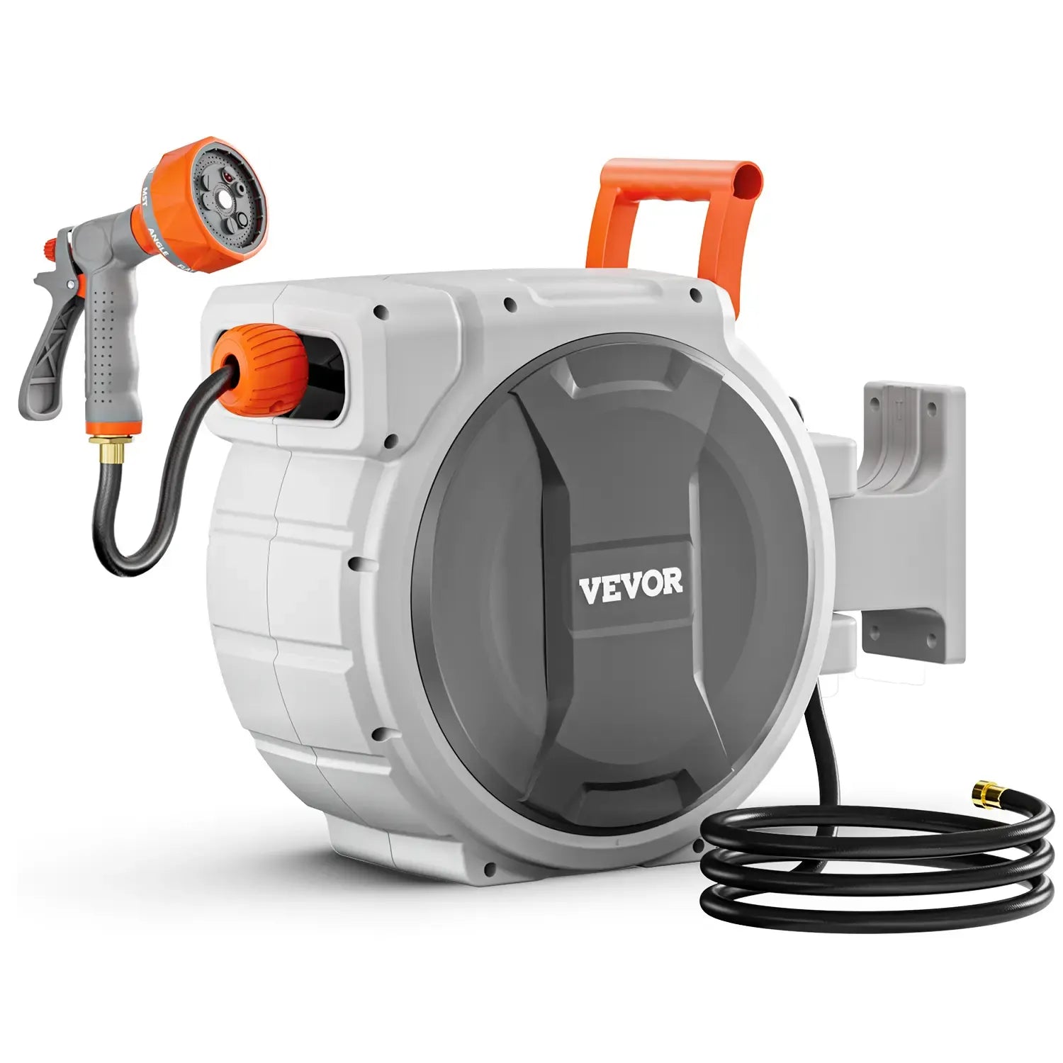 ReelReach – Retractable Wall-Mounted Garden Hose Reel with 9-Pattern Nozzle