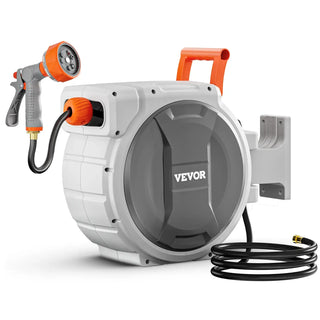 ReelReach – Retractable Wall-Mounted Garden Hose Reel with 9-Pattern Nozzle