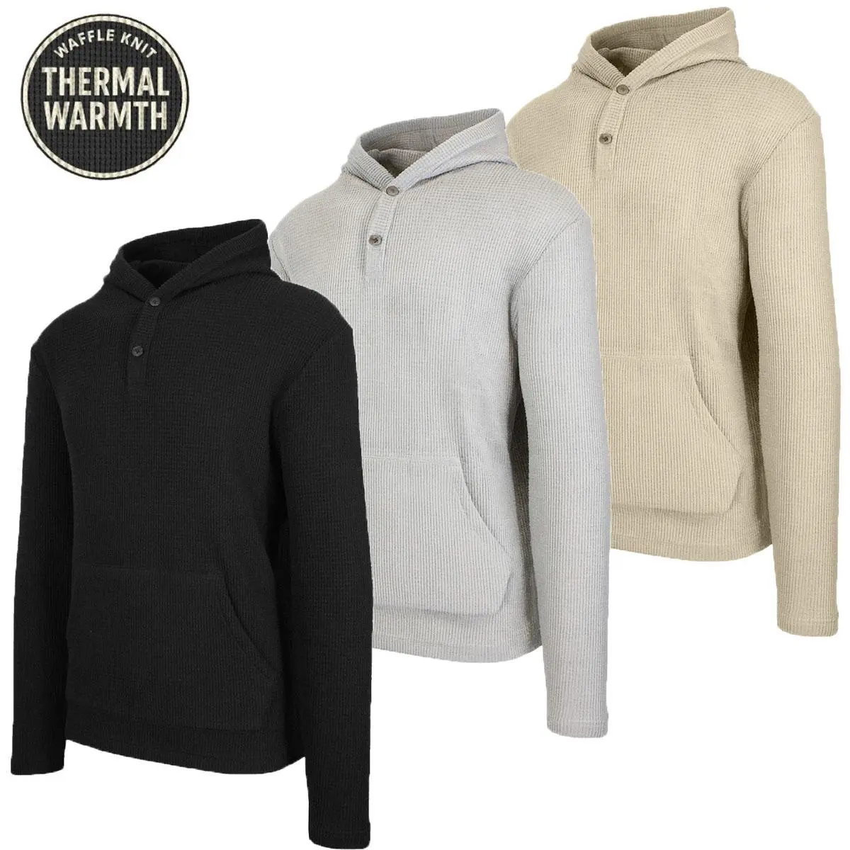WaffleEase – Men’s Waffle-Knit Pullover Hoodie