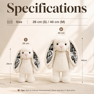 EarMemories – Custom Photo Bunny Plush with Hidden Picture Ears