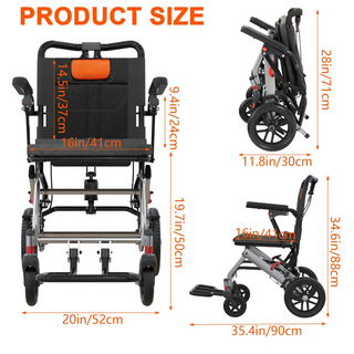 GlideFold – Lightweight Folding Transport Wheelchair for Seniors