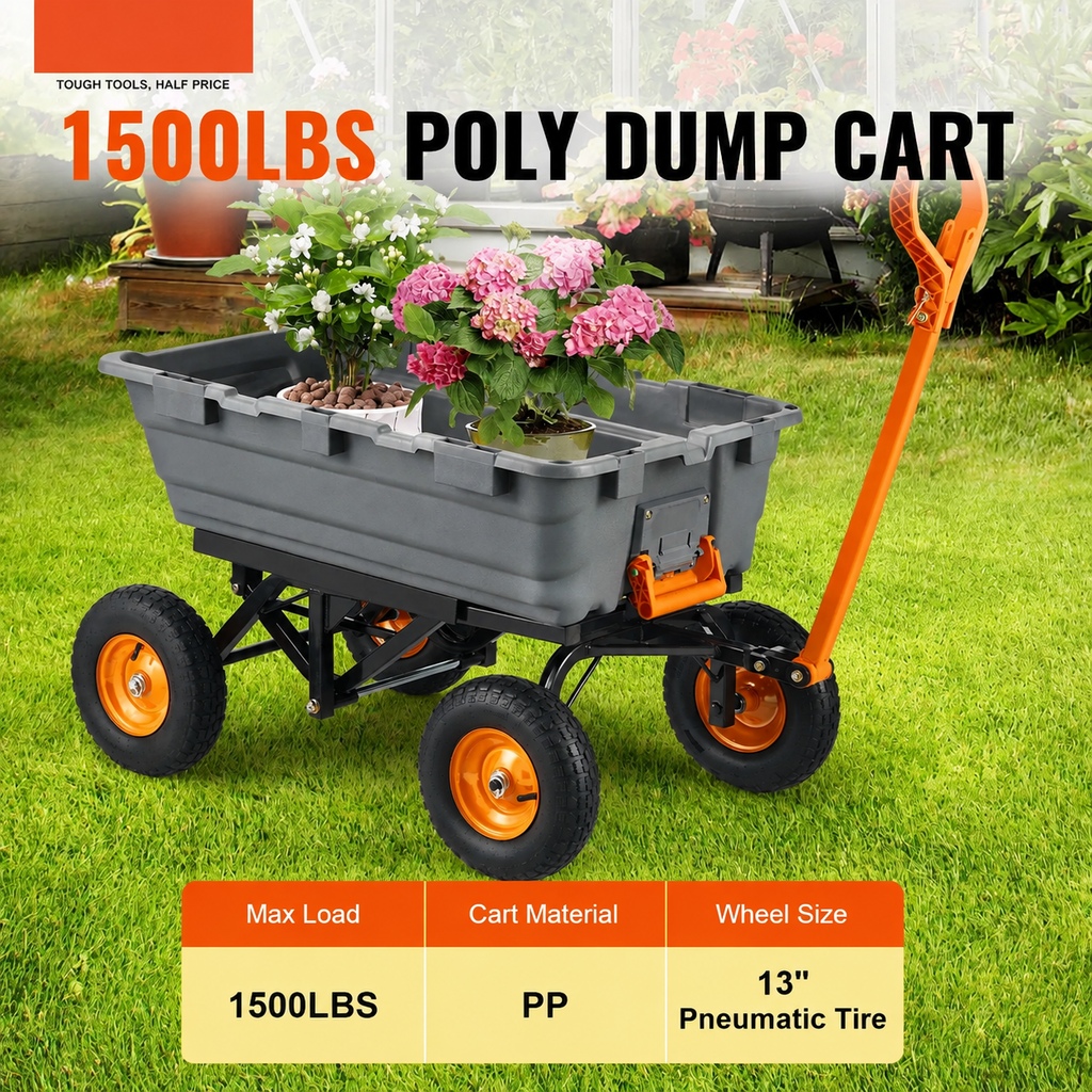 HaulMate – Heavy-Duty Poly Garden Dump Cart