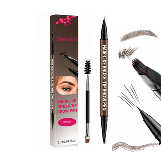 BrowStroke – Waterproof Hair-Like Brush-Tip Brow Pen, Set of 2