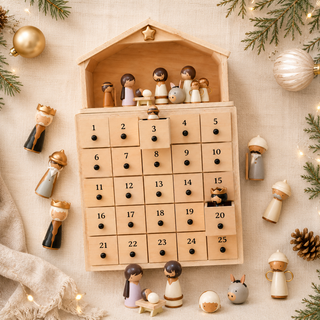 NativityJoy – 2026 Wooden Nativity Advent Calendar with 24-Day Countdown & Story Book
