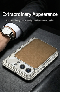 ⭐PrismFold – Magnetic Leather Wallet Stand Case with Screen Glass Film for iPhone Duo