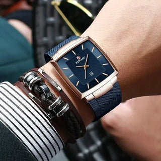 SquareMesh – Men’s Quartz Watch with Mesh Bracelet