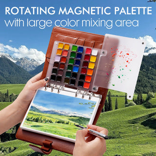 WanderPalette – Ring-Bound Watercolor Travel Set with Cotton Paper