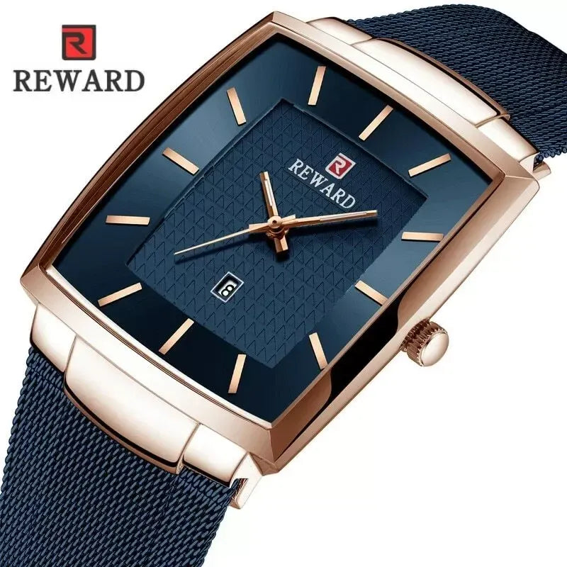 SquareMesh – Men’s Quartz Watch with Mesh Bracelet